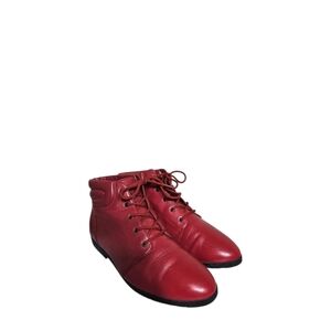 Vintage Danexx Action Red Leather Upper Ankle Lace Up Womens Size 10